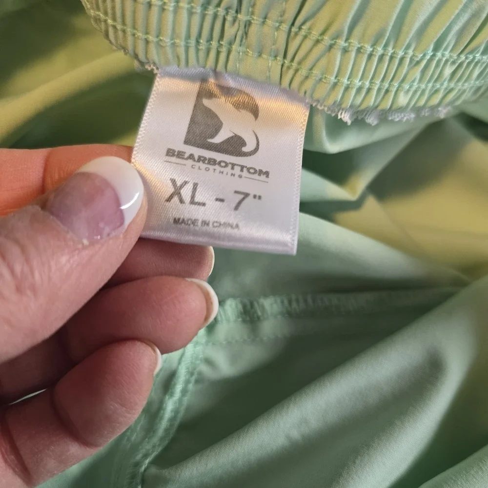 Bear‎ Bottom Beach Shorts Swim Trunks Mens XL Green Summer Surfing Vacation